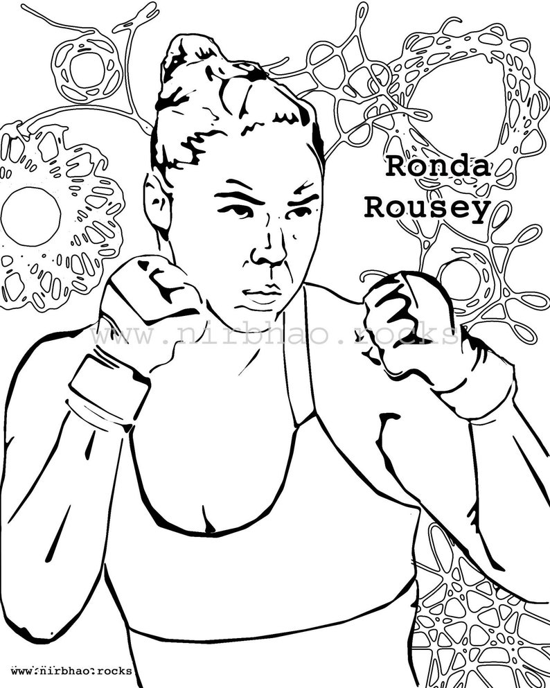 Download Ronda Rousey We Are Awesome Coloring Page Instant Digital ...