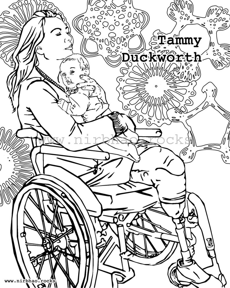 Download Tammy Duckworth We Are Awesome Coloring Page Instant ...