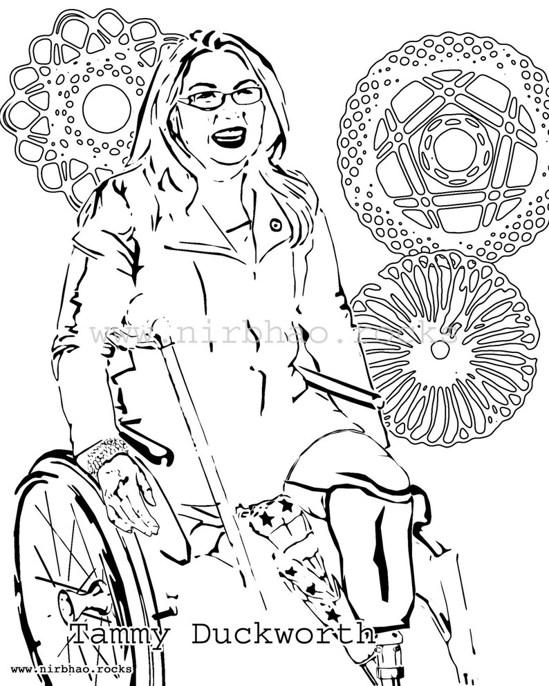 Download Tammy Duckworth We Are Awesome Coloring Page Instant Digital | Etsy