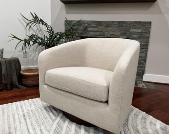 Round barrel chairs with accent chairs made of performance fabric for living rooms and bedrooms