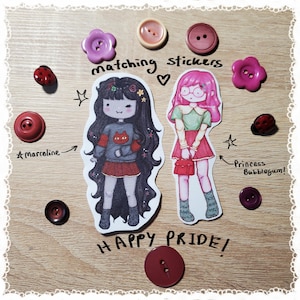 Marceline et sa princesse chewing-gum - Sticker en papier pour le temps de l'aventure ! (acheter les deux ou séparément)