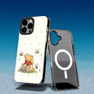 MagSafe Winnie the Pooh Hybrid  iPhone Case for 14, 15, 16, 17 Pro Max & Plus