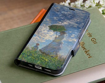 Étui portefeuille Claude Monet pour iPhone 18 Pro Max, 17, 16 Plus, 15, Samsung Galaxy S26 FE, S25 Ultra, S24, S23 Plus, S22, S21, A56, A36, A17
