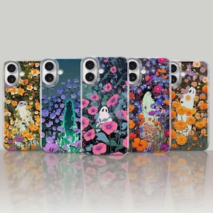 Wildflowers Phone Case Cute Ghost Cover for Samsung Galaxy A15 A35 A55 A56 A54 A13 S24 FE S24  Plus S23 A53 S25 Ultra S23 iPhone 16 15 14 13