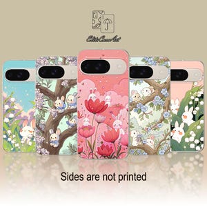 Flowers and Rabbits Phone Case Anime Cover Google Pixel 9 8A 8 7A 6 Pro 6A iPhone 16 15 14 13 Max Samsung Galaxy S25 A15 A35 S25 FE A35 S24