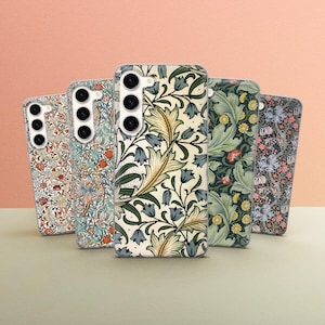 Art floral coque de téléphone William Morris Art Cover pour Samsung Galaxy S25 ultra A35 A55 S24 Fe S22 A15 A14 A54 A53 A25 A34 iPhone 16 15 14 13 12