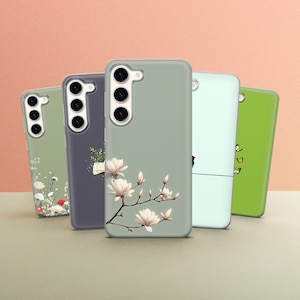 Custodia per telefono floreale estetica, custodia minimalista carina per Samsung Galaxy A36 A56 A26 A05s S24 Fe S25 A15 A14 A54 A53 A25 A34 iPhone 16 15 14 13