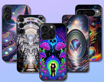 Psychedelic Trippy Phone Case Hippie Cover for iPhone 17 Pro Max 16e 15 14 12 Samsung Galaxy S26 S25 Ultra S24 FE A56 A36 Pixel 10a 10 9a 8