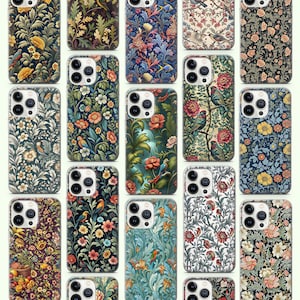 William Morris Phone Cases Art Cover for iPhone 16 15 14 13 12 11 Samsung Galaxy S25 Ultra S24 FE A35 A55 S23 Fe S22 A15 A14 A54 A53 Pixel 9
