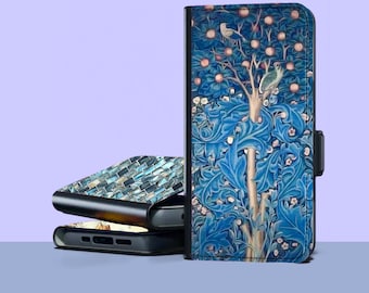 William Morris Wallet Phone Case for iPhone 17 Pro Max 16e 15 Plus 14 Samsung Galaxy S26 S25 Ultra S24 FE S23 Plus S22 S21 A56 A36 A17 A16