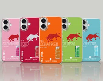 Red Bull Phone Case Energy Drink Cover for iPhone 17 Pro Max 16e 15 14 12 Samsung Galaxy S26 S25 Ultra S24 FE A56 A36 A15 Pixel 10 XL 9a 8 7