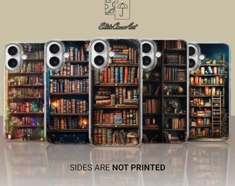 Bookshelf Bookish Design Phone Case  for iPhone 17 Pro Max 16e 15 14 12 Samsung Galaxy S26 S25 Ultra S24 FE A56 A36 A15 Pixel 10A 10 XL 9a 8