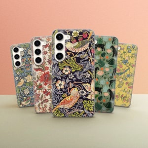 William Morris Phone Case Retro Art Cover for Samsung Galaxy S25 ultra A35 A55 S24 Fe A26 A14 A15 A54 A56 A25 A34 iPhone 16 15 14 13 12 11