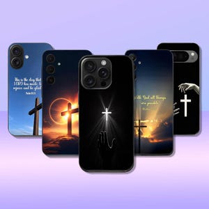 Christian Cross Bible Verse Phone Case: Cover for iPhone, Samsung Galaxy & Pixel