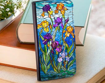 Wild Flower Mosaic Wallet Phone Case for iPhone 17 Pro Max 16e 15 Plus 14 Samsung Galaxy S26 S25 Ultra S24 FE S23 Plus S22 S21 A56 A36 A17