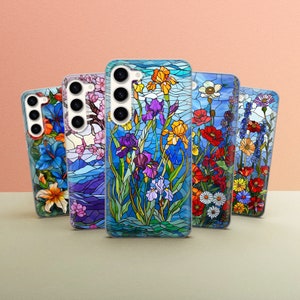 Flower Mosaic Phone Case like Stained Glass Cover for Samsung Galaxy A36 A56 A26 A05s S24 Fe S25 ULTRA S23 A15 A14 A54 A53 S25 A34 iPhone 16