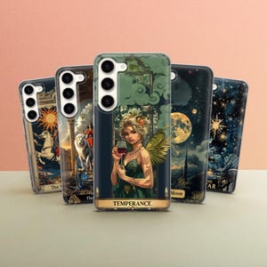 Funda de teléfono con diseño de cartas del tarot, estilo bohemio y chic, para Samsung Galaxy S24, A36, A56, S23 FE, S22, A15, A14, A54, S25 ULTRA, A53, A26, A35, iPhone 16, 15, 14, 13, 12 Pro