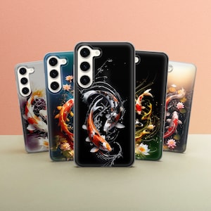 Zen Inspired Japanese Koi Fish  Phone Case Protective Cover for Samsung Galaxy S25 ultra A36 A56 S24 Fe S22 A26 A14 A54 A53 A25 A34 Pixel 9