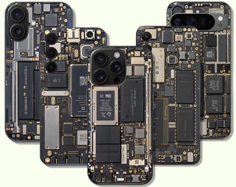 Motherboard Chip Phone Case Stylish Cover for iPhone 17 Pro Max 16e 15 14 13 & Samsung S26 S25 Ultra S24 FE A55 A56 A35 Pixel 10a 10 XL 9a 8