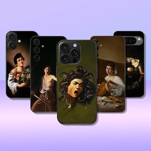 Custodia protettiva elegante con motivo artistico Caravaggio per Samsung S24 FE A35 A55 S24 Fe S22 A26 A35 A53 A54 A55 A15 iPhone 16 15 14 13 12