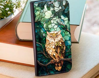 Mosaic Art Owl Wallet Phone Case for iPhone 17 Pro Max 16e 15 Plus 14 Samsung Galaxy S26 S25 Ultra S24 FE S23 Plus S22 S21 A56 A36 A17 A16
