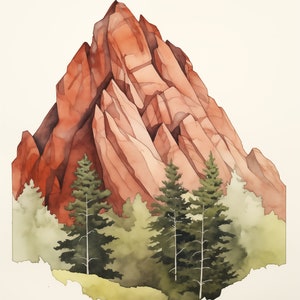 In the Shadows of the Flatirons, One of a Kind Boulder Colorado Watercolor