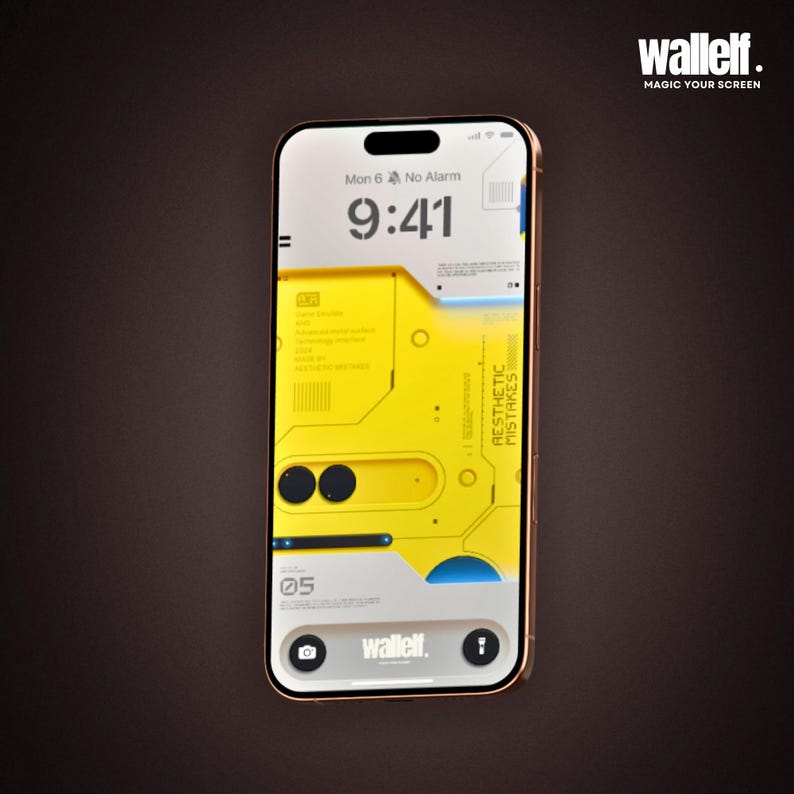 Yellow Futuristic Tech Wallpaper 4K Aesthetic Mistakes Design Lock