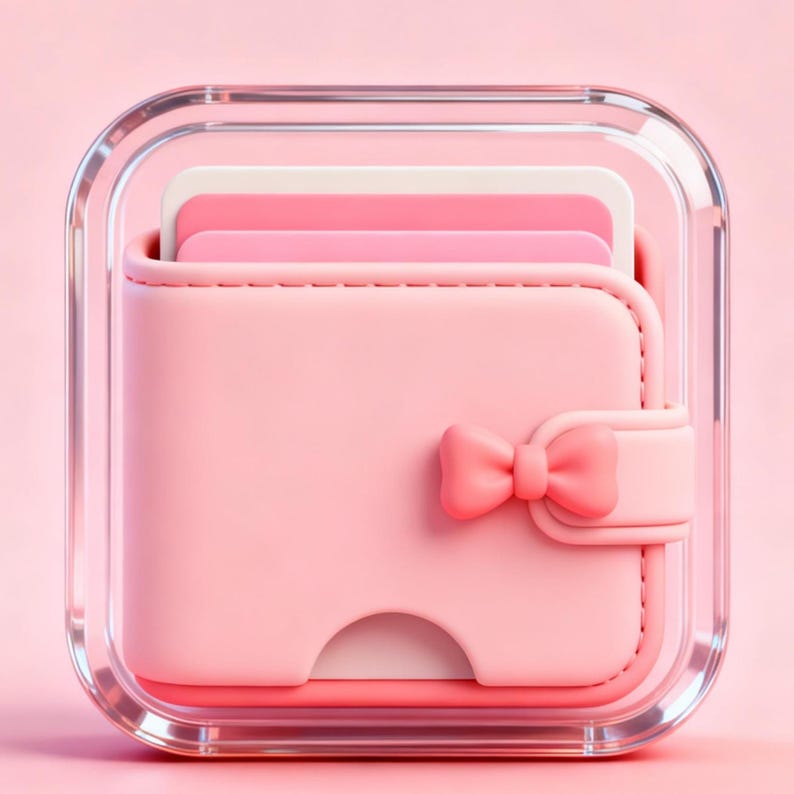 Pink Bow Ios 250 Pink Bow 3D Glass App Icons for Ios & Android Home Screen - Etsy