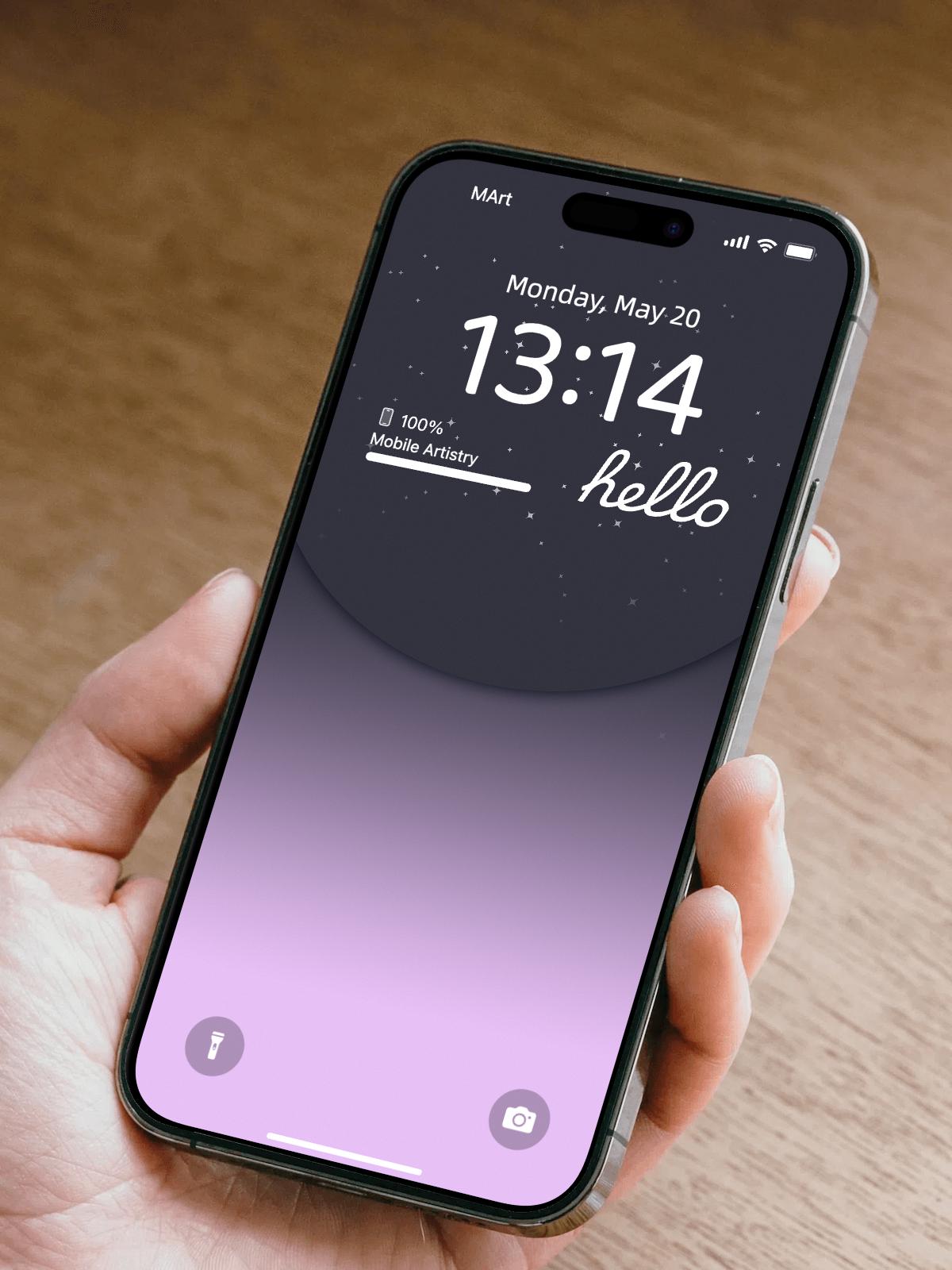 ミニマリストな紫のグラデーション iPhone 壁紙 | 4K HD のエレガント