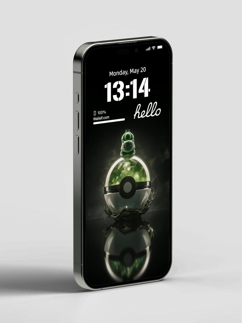 Bulbasaur Pokball Naturethemed 4K Phone Wallpaper for iPhone Android