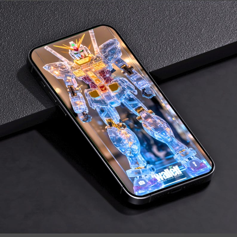 Futuristic Robot Wallpaper Set for iPhone Android Hightech Holographic