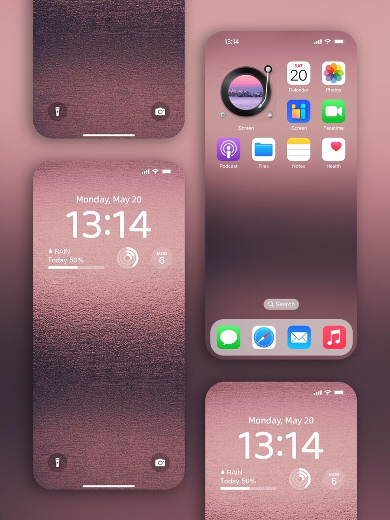 a set of three screens showing the time of the day