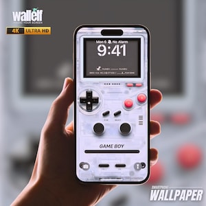 Sfondo per console di gioco retrò / Sfondo classico per Game Boy 4K HD per iPhone e Android / Collezione di giochi nostalgici