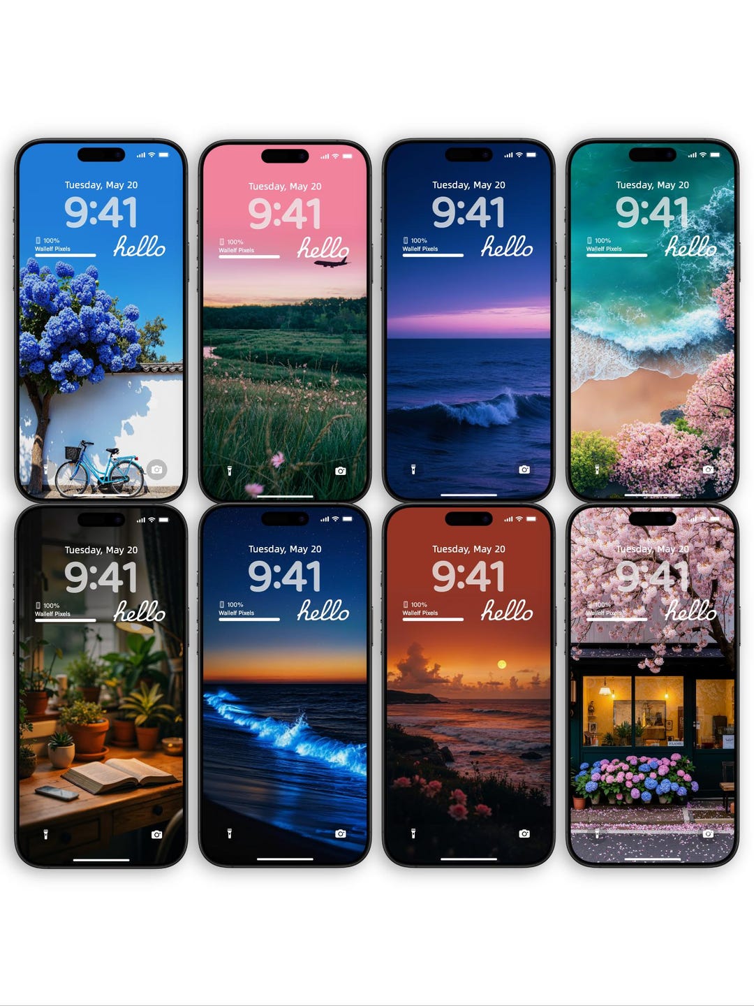 Nature iPhone Wallpaper Set | Ocean, Floral, Landscape (digital