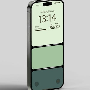 Papel de parede minimalista de 3 cores em bloco 4K UHD para telefone - Tons suaves de verde para iPhone e Android