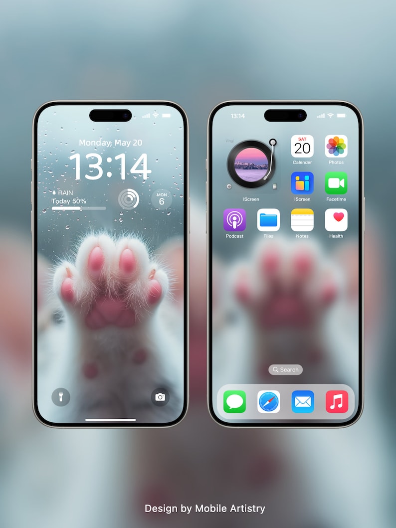 Adorable Cat Paw Phone Wallpaper | Cute and Cozy Lock Screen ...