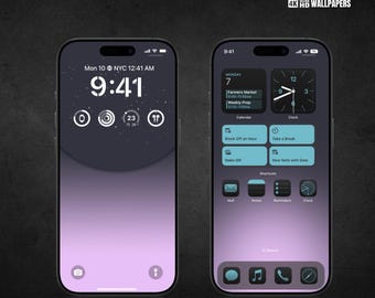 Minimalist Purple Gradient iPhone Wallpaper | Elegant Lock & Home Screen Background in 4K HD | Modern Dark to Light Fade Design