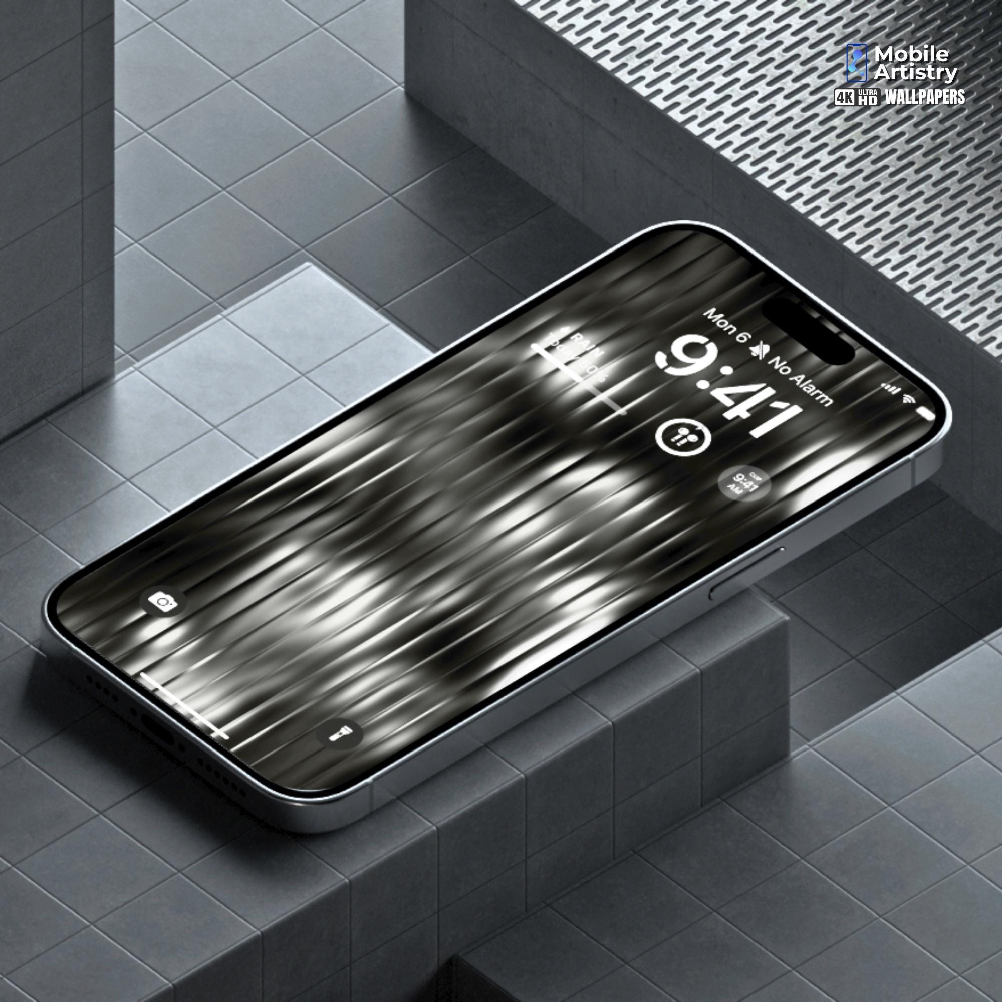 Black Ribbed Glass Texture Phone Wallpaper for iPhone & Android ...