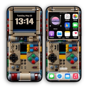 Sfondo per iPhone con console di gioco retrò / Tema classico per gamepad / Schermata iniziale di blocco iOS / Estetica vintage per giocatori / Download immediato/595