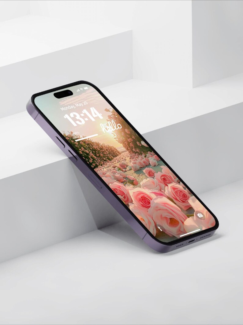 Elegant Rose Garden Sunset Wallpaper Set 4K Floral Design for iPhone