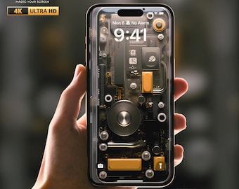 Transparent Mechanical Phone Wallpaper | 4K Futuristic Tech (Digital Download)
