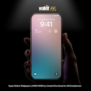 iPhone Wallpaper mit Farbverlauf und minimalen Icons｜4K Hintergrund | iOS Sperrbildschirm | Wallpaper Bundle mit 550 weißen App Icons | 471