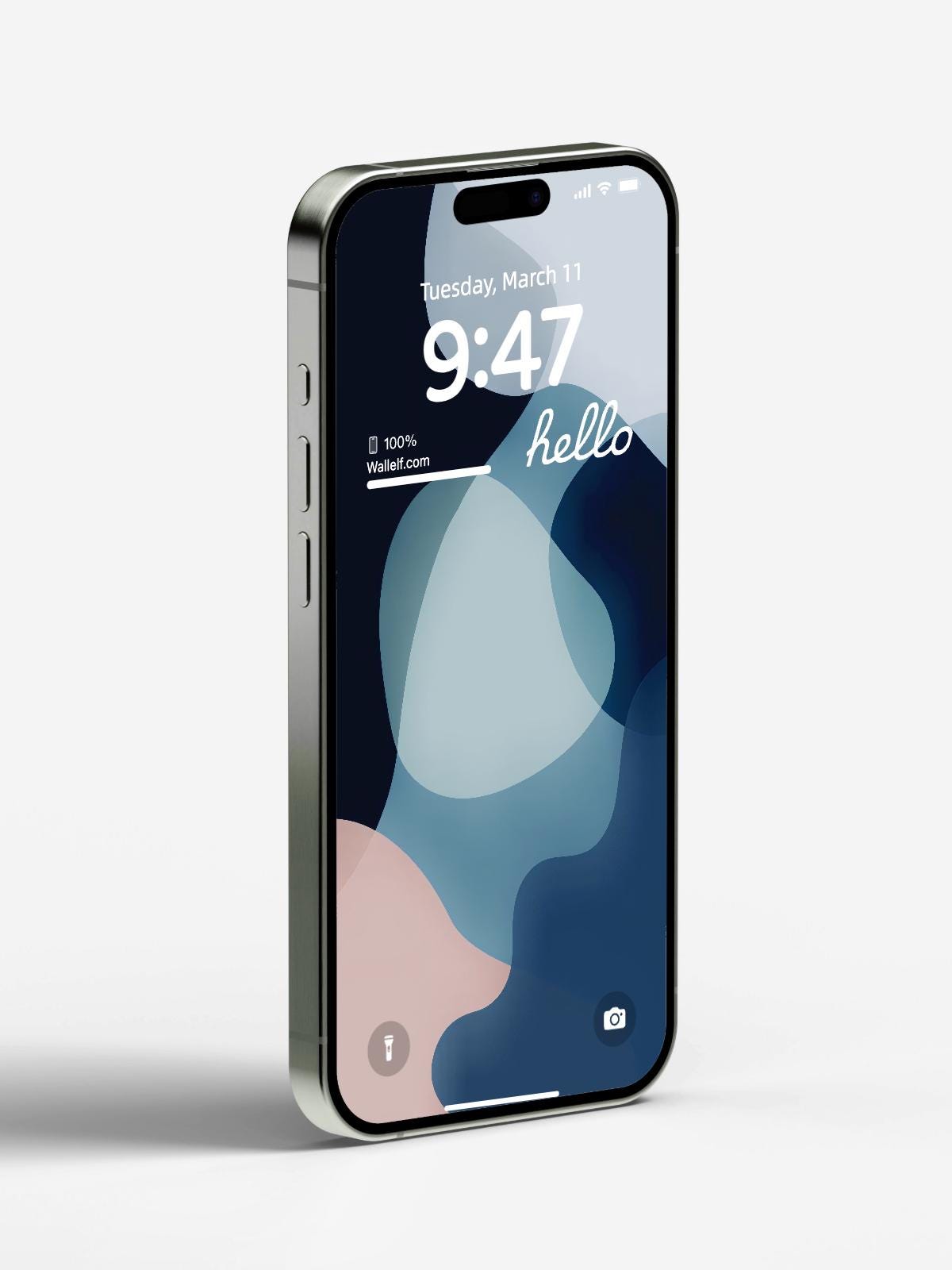 Minimalist Abstract iPhone Wallpaper Navy and Blush Art Theme
