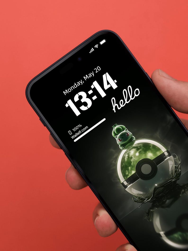 Bulbasaur Pokball Naturethemed 4K Phone Wallpaper for iPhone Android