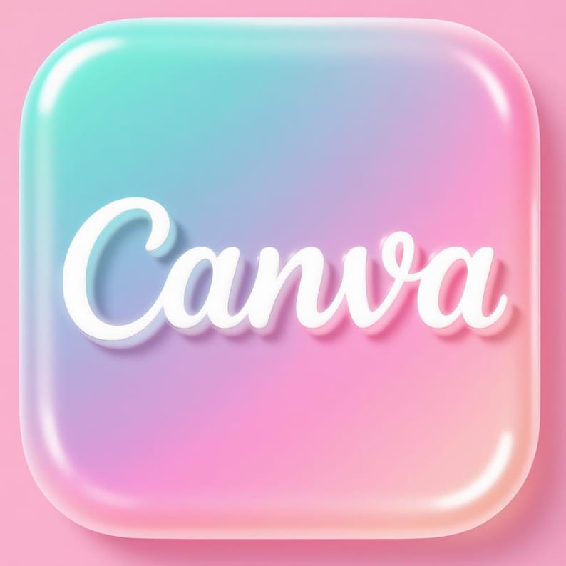 A colorful, gradient-filled image with the word "Canva" prominently displayed in the center.