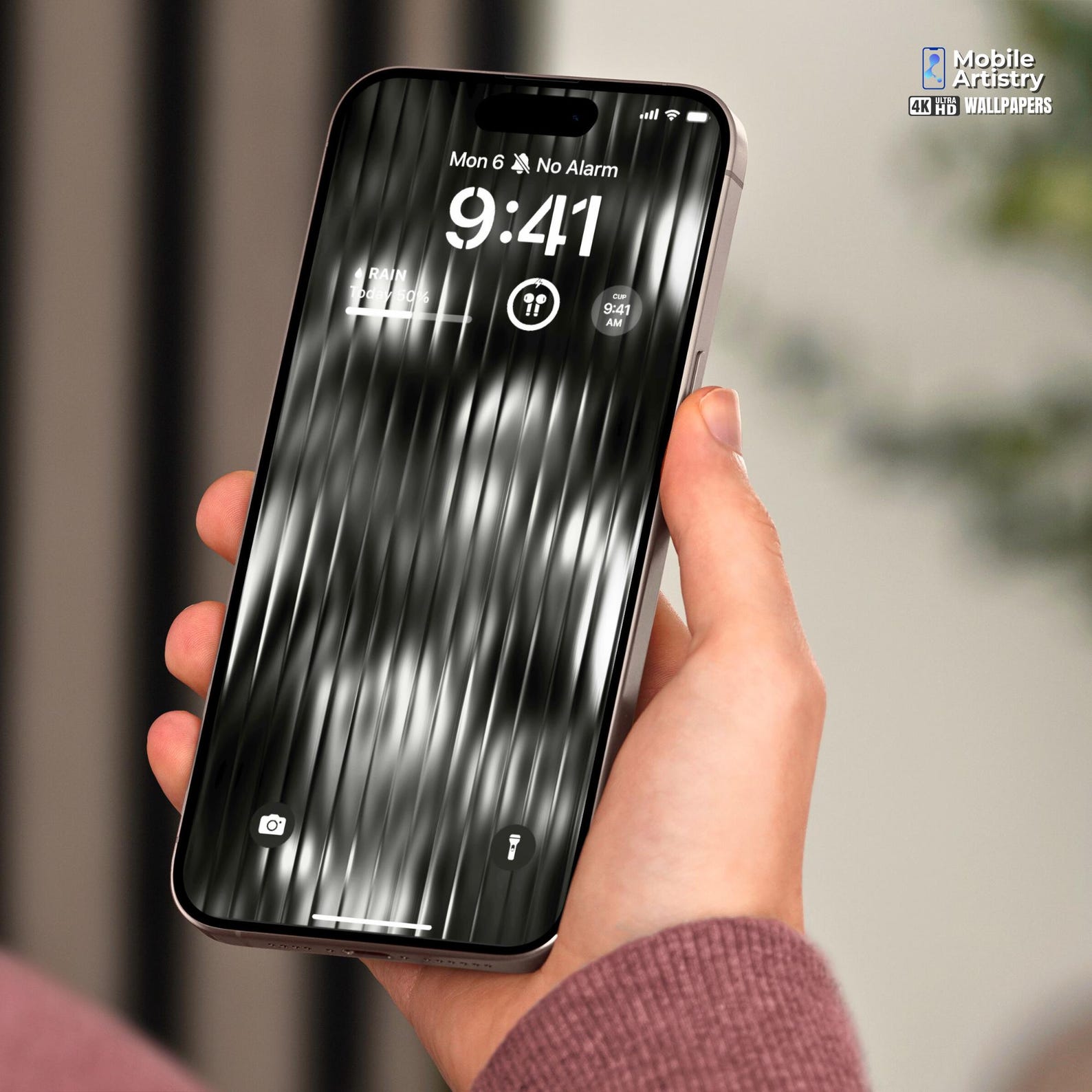 Black Ribbed Glass Texture Phone Wallpaper for iPhone & Android ...