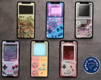 5 Retro 3D Gameboy Advanced Wallpapers for iPhone/Android | Colorful Screens for Gamers | Variety Pack | Instant Digital Download