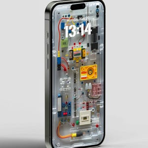 a cell phone with a lot of wires attached to it