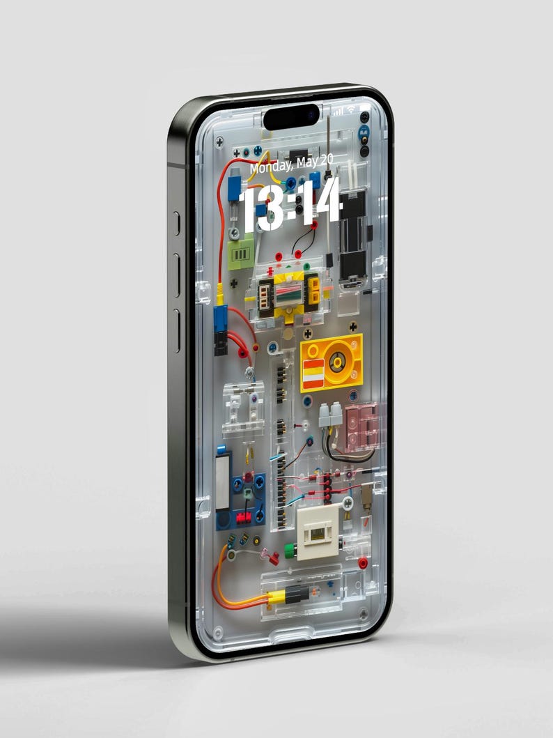 a cell phone with a lot of wires attached to it