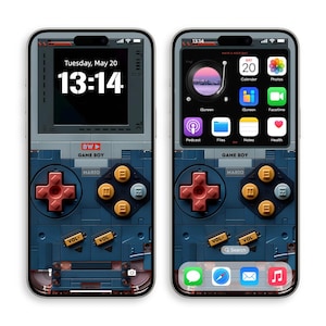 Sfondo per iPhone con console di gioco retrò / Tema classico per dispositivi portatili / Schermata di blocco e schermata iniziale in pixel art / Estetica da giocatore / Download immediato/584